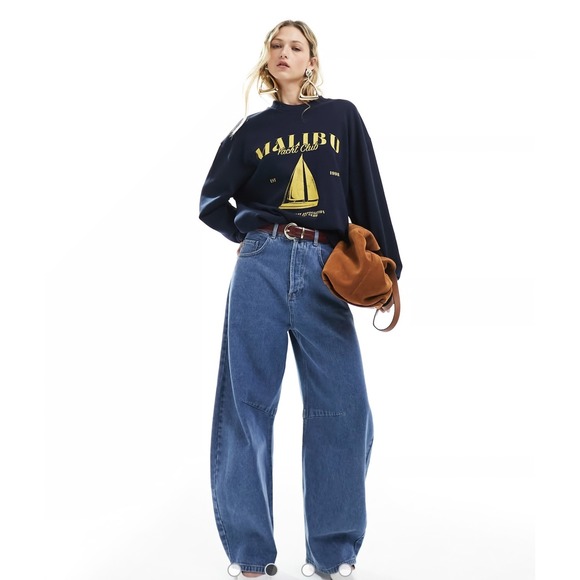 ASOS Tops - ASOS Malibu Yacht Club Graphic Sweatshirt‎ XS Navy